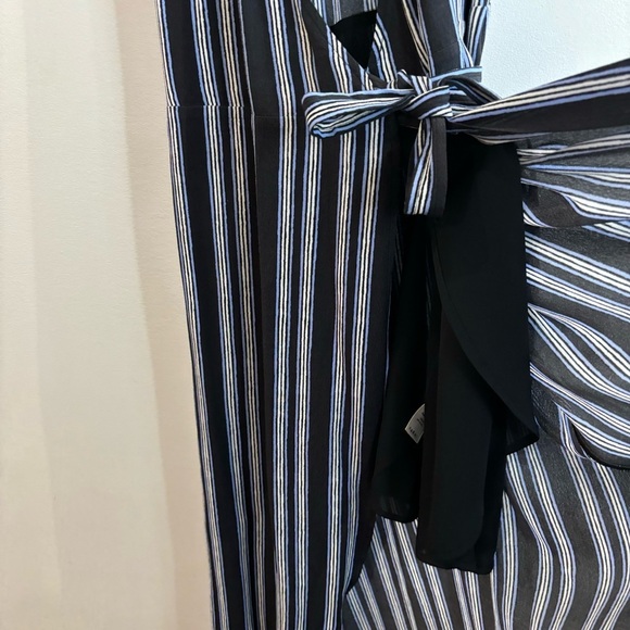 WILFRED FREE Sz M Aritzia Jessa True Wrap Striped Lined Skirt Maxi Flowy Dress - Picture 7 of 12